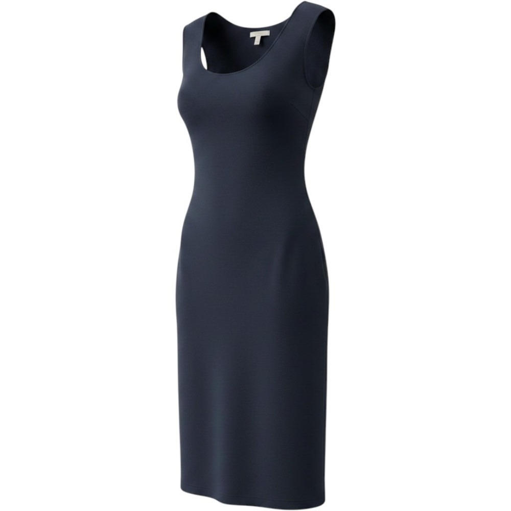 Max Studio Navy Blue Sleeveless Side Tie Knot Sheath Dress XS 9906U59